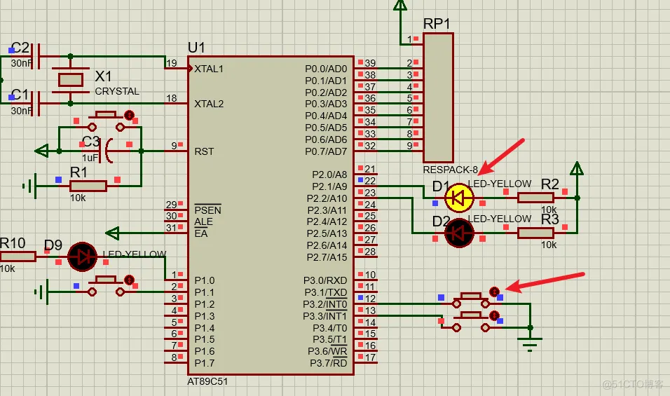 Proteus 8 C51单片机仿真_外部中断_proteus_03